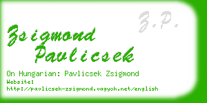 zsigmond pavlicsek business card